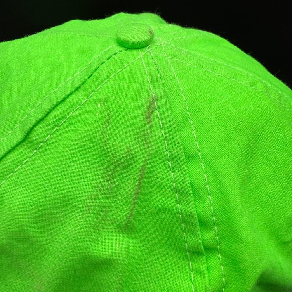 Vintage Vipco Just Do It Hat Cap Snapback Flat Bill Lime Green Made in USA - Picture 7 of 13